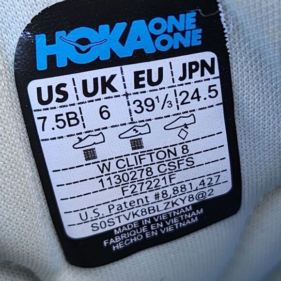 HOKA CLIFTON 8 - Womens Athletic Shoes - SIZE 7.5B - Picture 10 of 10